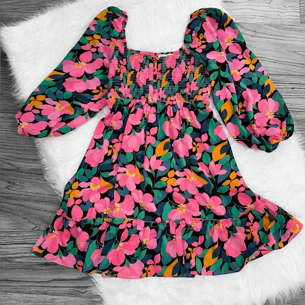 First Love Pink and Green Floral Dress